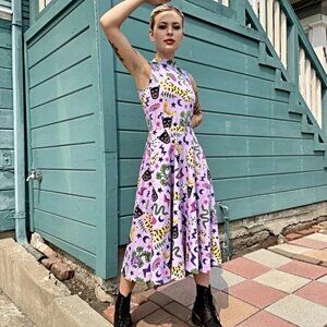 Nooworks XL Dahlia Midi Dress in Hastings Design w/ Tigers